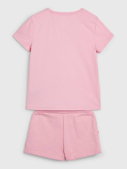 Pink Tommy Hilfiger Essential And Shorts Set Girls' Sweatshirts | TH820LBO