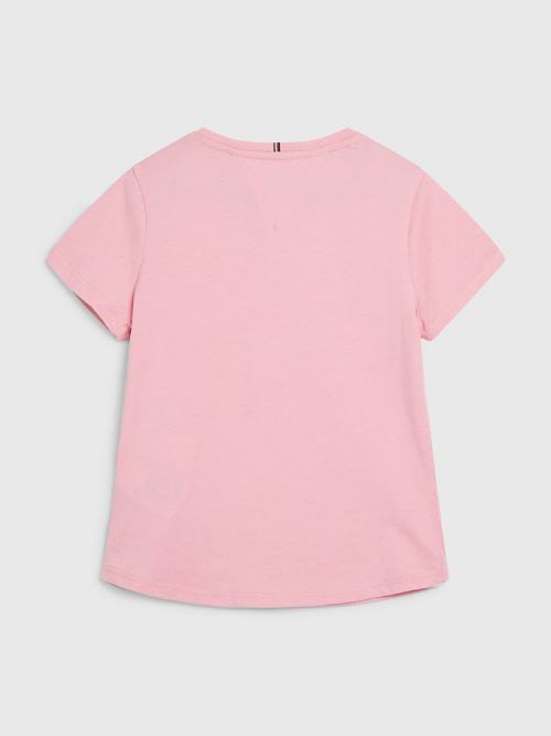 Pink Tommy Hilfiger Essential Knit Girls' T Shirts | TH194DQC