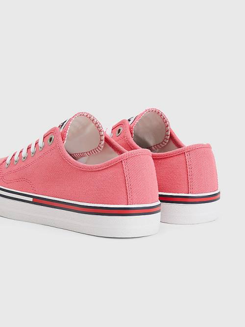 Pink Tommy Hilfiger Essential Low-Top Canvas Women's Sneakers | TH976WHP