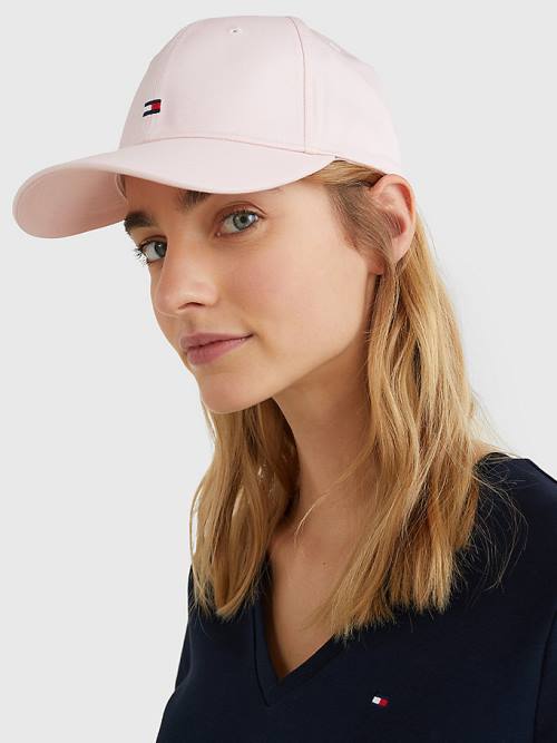 Pink Tommy Hilfiger Essential Organic Cotton Flag Cap Women's Hats | TH076AOD