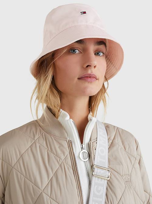 Pink Tommy Hilfiger Essential Organic Cotton Bucket Women's Hats | TH901RYC