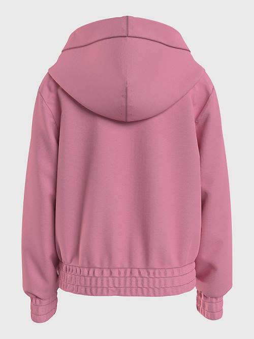 Pink Tommy Hilfiger Essential Ruched Detailing Girls' Hoodie | TH910BVO