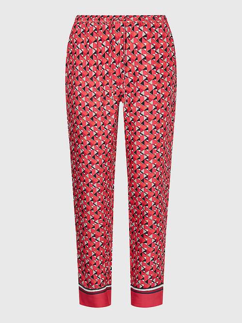 Pink Tommy Hilfiger Geometric Print Relaxed Fit Women\'s Pants | TH213DZQ