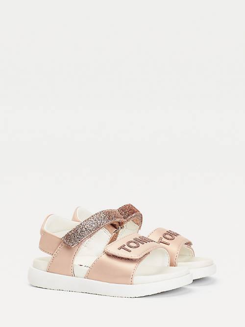 Pink Tommy Hilfiger Glitter Girls\' Sandals | TH842LJK