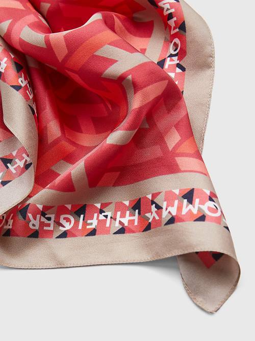 Pink Tommy Hilfiger Iconic Silk Bandana Women's Scarves | TH847AGI