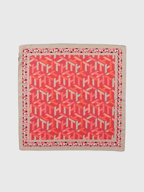 Pink Tommy Hilfiger Iconic Silk Bandana Women\'s Scarves | TH847AGI