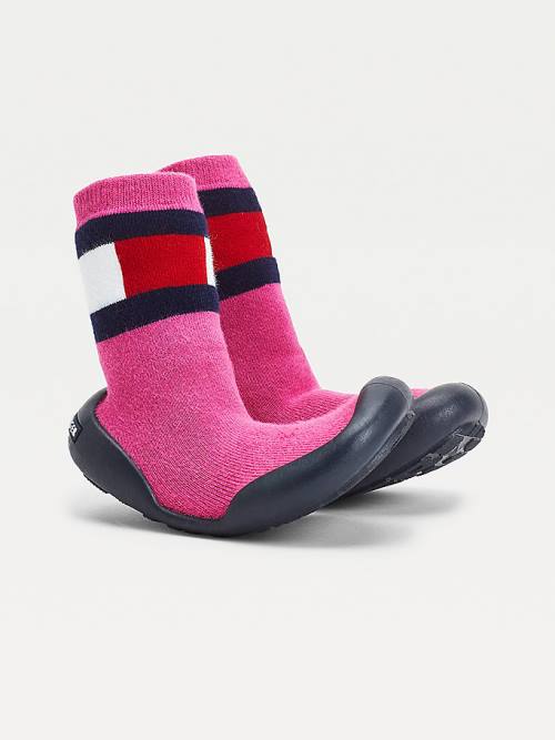 Pink Tommy Hilfiger Knitted Slipper Girls\' Boots | TH124SUI