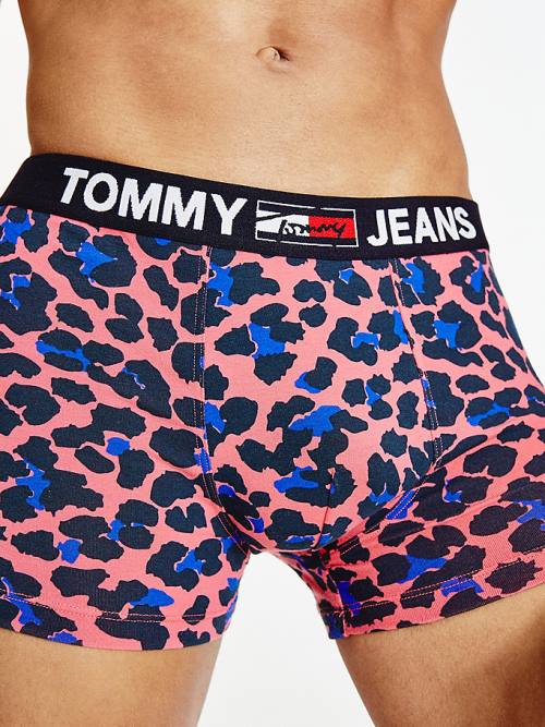 Pink Tommy Hilfiger Logo Waistband Print Trunks Men's Underwear | TH012ZWX