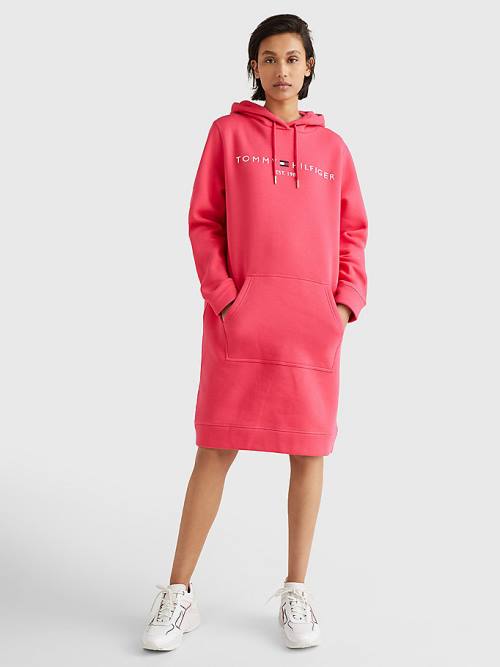 Pink Tommy Hilfiger Logo Women's Dress | TH690QKZ