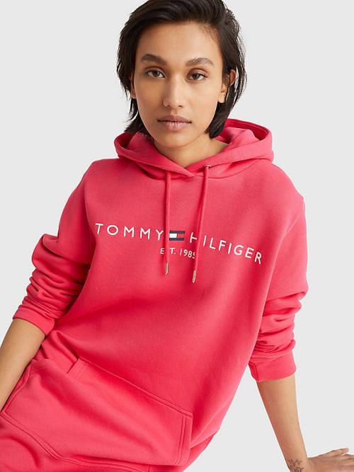 Pink Tommy Hilfiger Logo Women's Dress | TH690QKZ