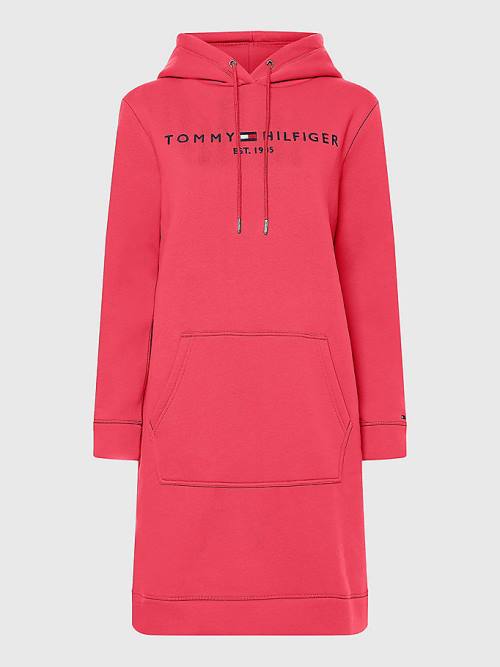 Pink Tommy Hilfiger Logo Women's Dress | TH690QKZ