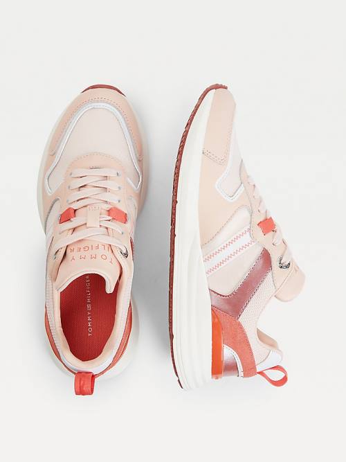 Pink Tommy Hilfiger Metallic Retro Women's Sneakers | TH596ATE