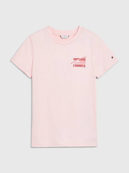 Pink Tommy Hilfiger Natural Dye Girls\' T Shirts | TH243ZIW