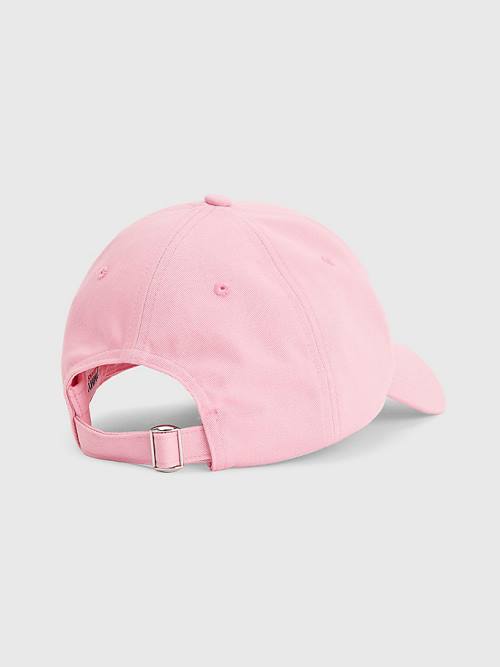 Pink Tommy Hilfiger Organic Cotton Logo Embroidery Cap Women's Hats | TH105GAC