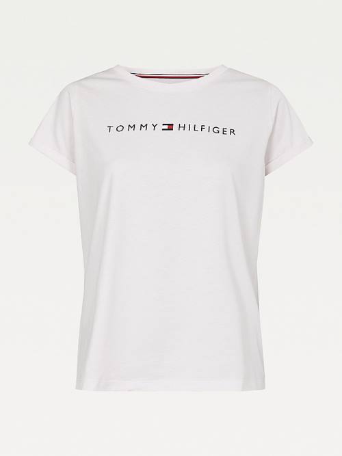 Pink Tommy Hilfiger Original Logo Turn-Back Cuff Women's T Shirts | TH632ZAU