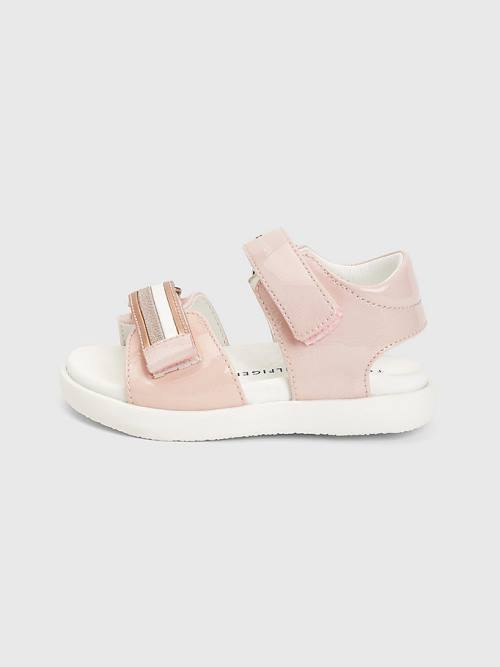 Pink Tommy Hilfiger Patent Glitter Flag Girls' Sandals | TH314AUY