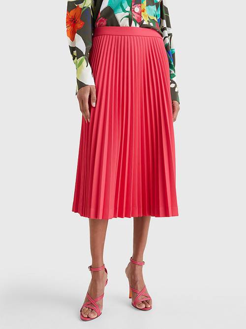 Pink Tommy Hilfiger Pleated Women\'s Skirts | TH341GDU