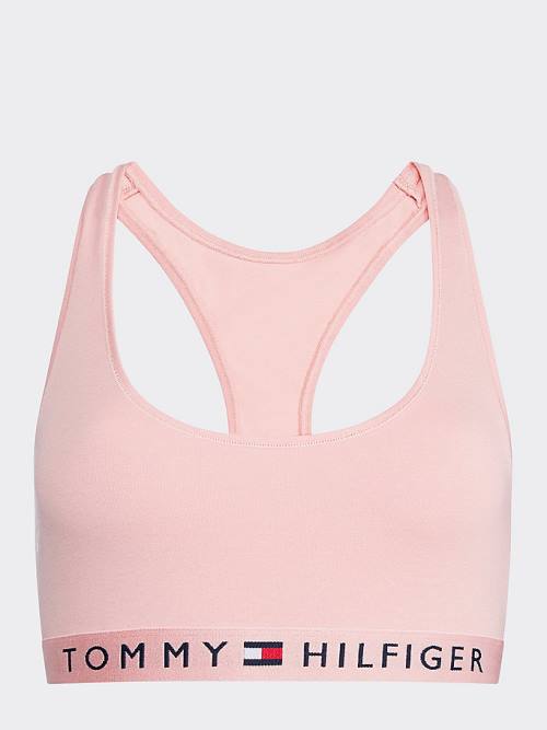 Pink Tommy Hilfiger Racerback Scoop Neck Bralette Women's Underwear | TH953QLY