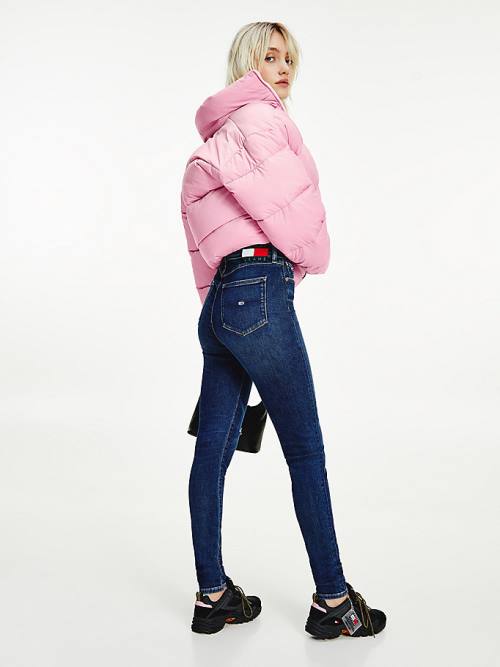 Pink Tommy Hilfiger Recycled Nylon Puffer Women's Jackets | TH693GPQ