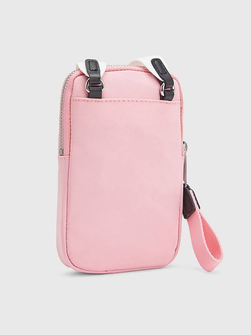 Pink Tommy Hilfiger Recycled Phone Pouch Women's Wallets | TH682WPQ