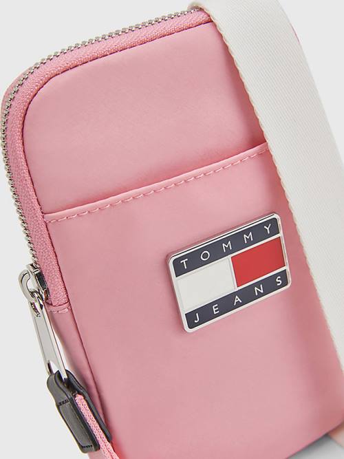 Pink Tommy Hilfiger Recycled Phone Pouch Women's Wallets | TH682WPQ