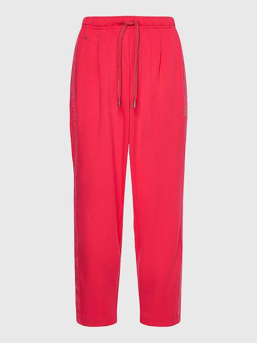 Pink Tommy Hilfiger Relaxed Fit Drawstring Women's Pants | TH198HJF