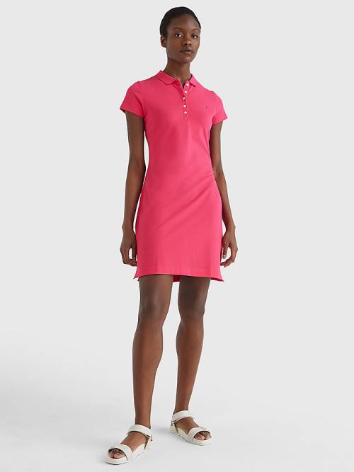 Pink Tommy Hilfiger Slim Fit Polo Women's Dress | TH417DOI