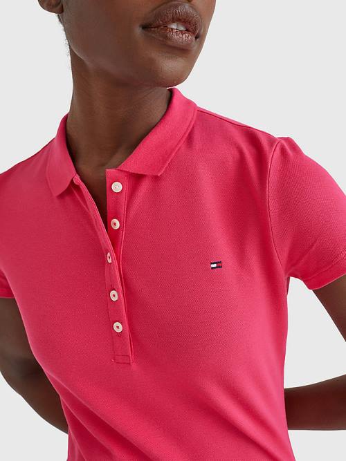 Pink Tommy Hilfiger Slim Fit Polo Women's Dress | TH417DOI