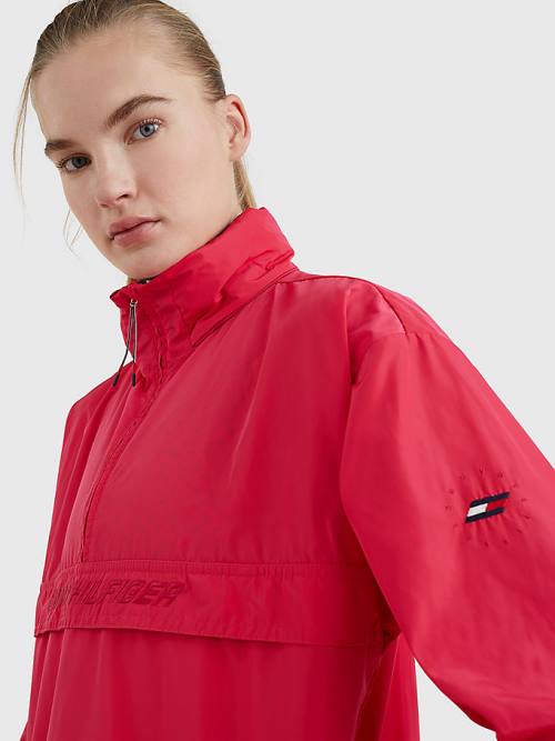 Pink Tommy Hilfiger Sport Half-Zip Relaxed Fit Anorak Women's Jackets | TH480SKY