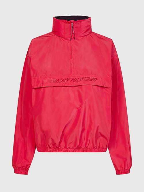 Pink Tommy Hilfiger Sport Half-Zip Relaxed Fit Anorak Women's Jackets | TH480SKY