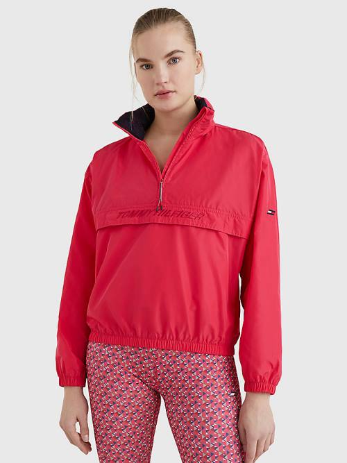 Pink Tommy Hilfiger Sport Half-Zip Relaxed Fit Anorak Women\'s Jackets | TH480SKY