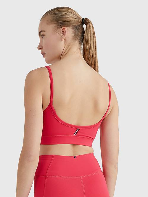 Pink Tommy Hilfiger Sport Low Support Bra Women's Underwear | TH703FSX