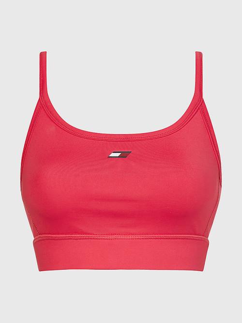 Pink Tommy Hilfiger Sport Low Support Bra Women's Underwear | TH703FSX