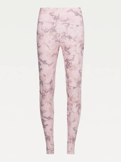 Pink Tommy Hilfiger Sport Print Full Length Women's Leggings | TH397DSW