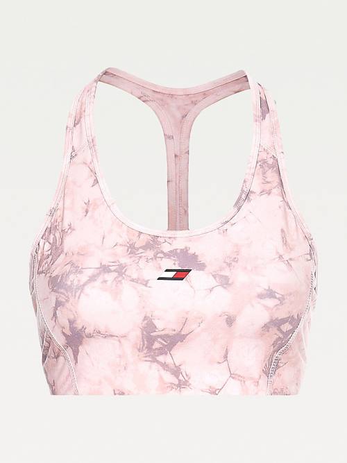 Pink Tommy Hilfiger Sport TH Cool Medium Support Bra Women's Underwear | TH645FRS