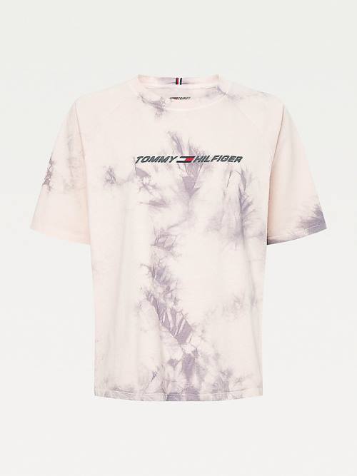 Pink Tommy Hilfiger Sport TH Cool Tie-Dye Women's T Shirts | TH239HNC