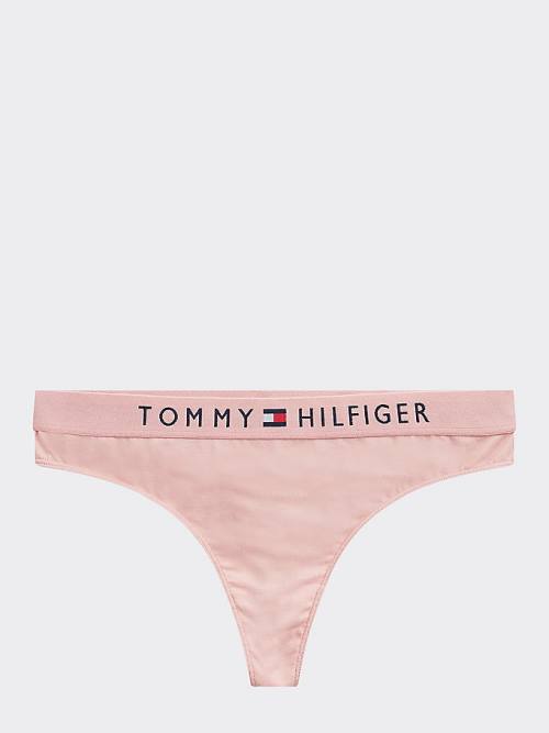 Pink Tommy Hilfiger Stretch Cotton Thong Women's Underwear | TH564IVL