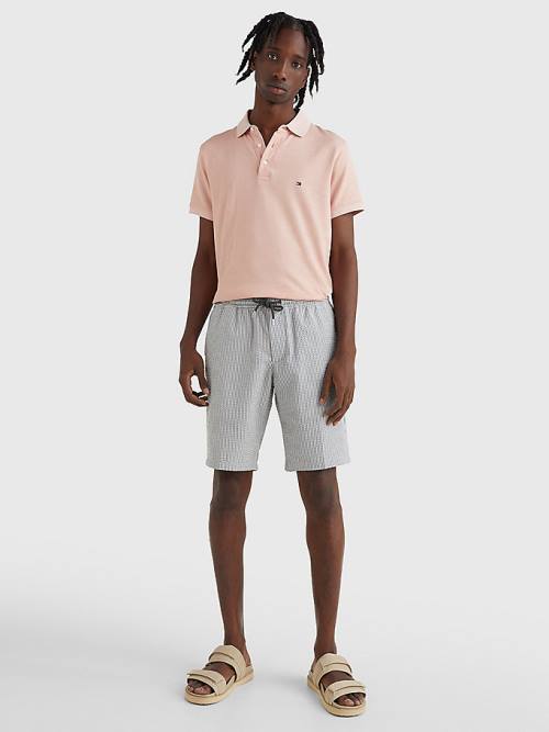 Pink Tommy Hilfiger TH Flex Slim Fit Men's Polo Shirts | TH015UAK