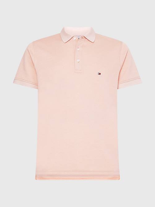 Pink Tommy Hilfiger TH Flex Slim Fit Men's Polo Shirts | TH015UAK