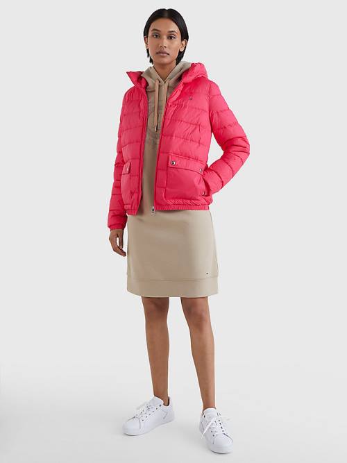 Pink Tommy Hilfiger TH Protect Hooded Padded Women's Jackets | TH719SDP