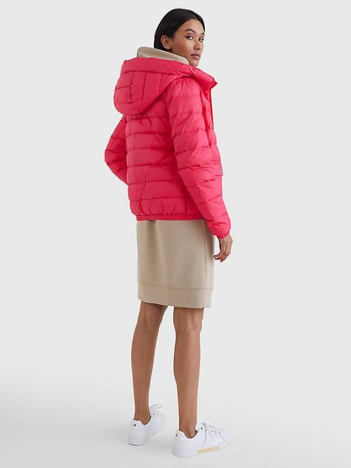 Pink Tommy Hilfiger TH Protect Hooded Padded Women's Jackets | TH719SDP