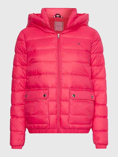 Pink Tommy Hilfiger TH Protect Hooded Padded Women's Jackets | TH719SDP