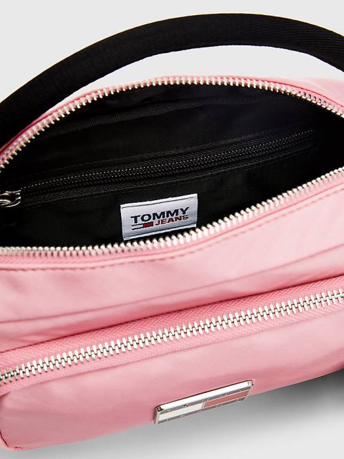 Pink Tommy Hilfiger Tommy Badge Plaque Crossover Women's Bags | TH427QJK