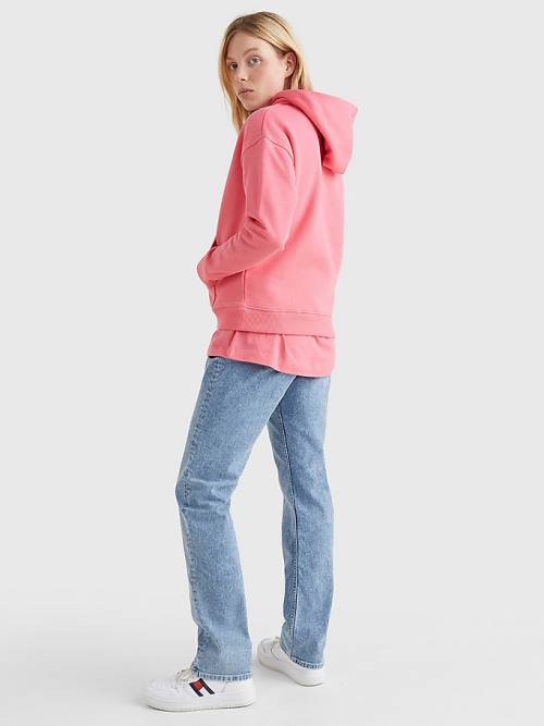 Pink Tommy Hilfiger Tommy Badge Women's Hoodie | TH921OIL