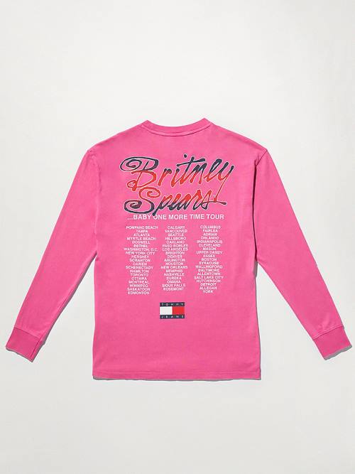 Pink Tommy Hilfiger Tommy Revisited Long Sleeve Britney Oversized Women's T Shirts | TH418XWU