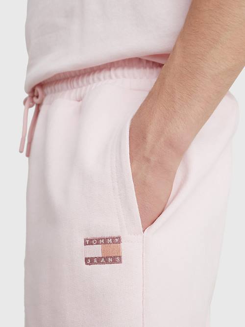 Pink Tommy Hilfiger Tonal Logo Relaxed Fit Joggers Men's Pants | TH049ADV