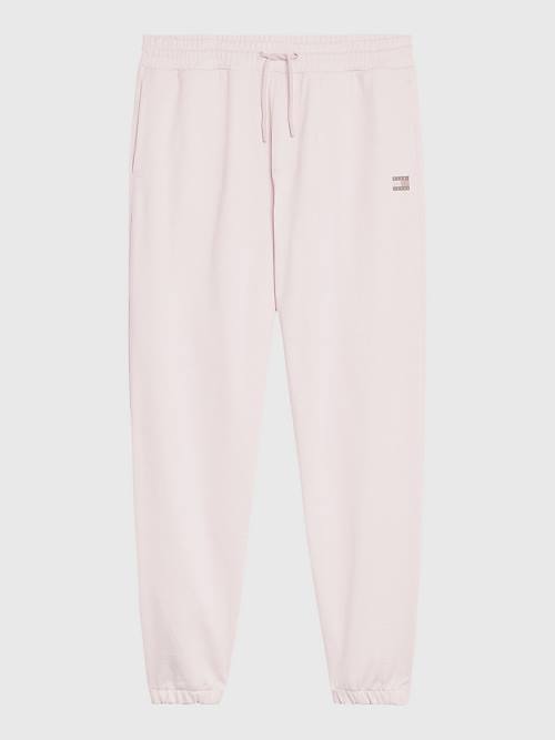 Pink Tommy Hilfiger Tonal Logo Relaxed Fit Joggers Men's Pants | TH049ADV