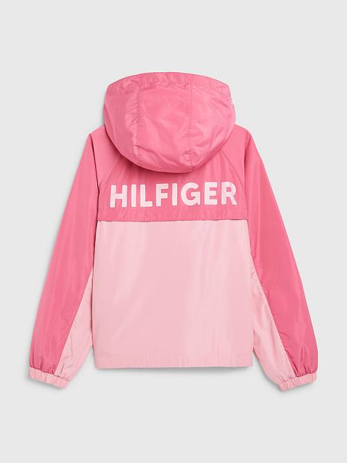 Pink Tommy Hilfiger Two-Tone Chicago Windbreaker Girls' Jackets | TH918AQJ