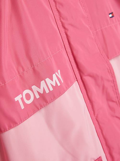 Pink Tommy Hilfiger Two-Tone Chicago Windbreaker Girls' Jackets | TH918AQJ