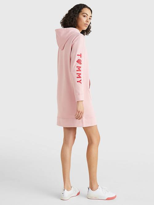 Pink Tommy Hilfiger Valentines Heart Print Women's Dress | TH492IRV